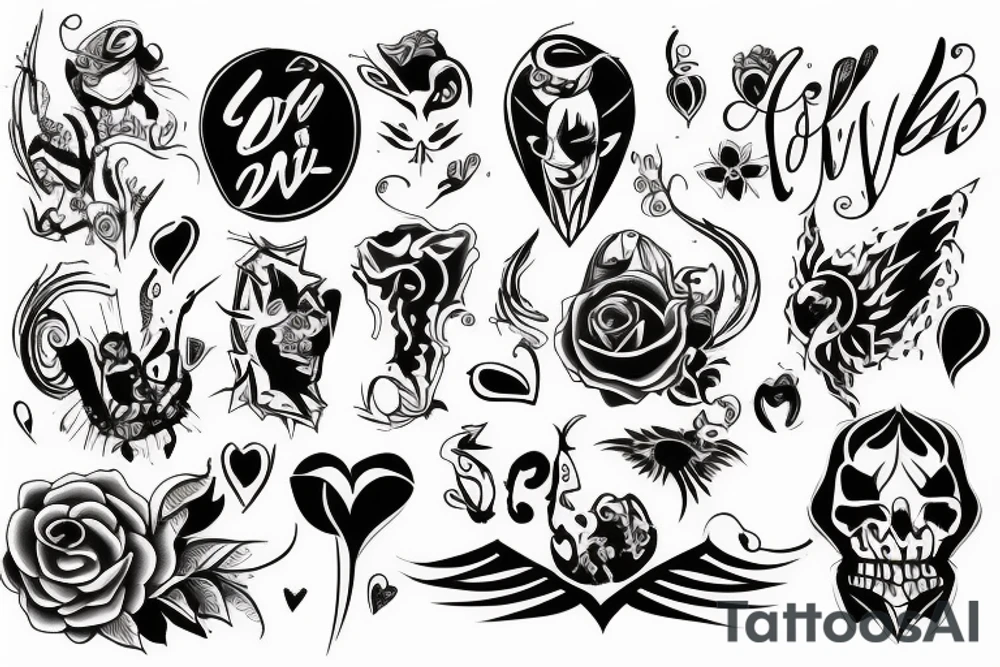 Love and devil tattoo idea