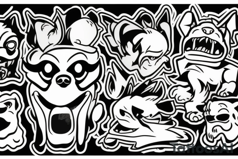 Angry dog tattoo idea