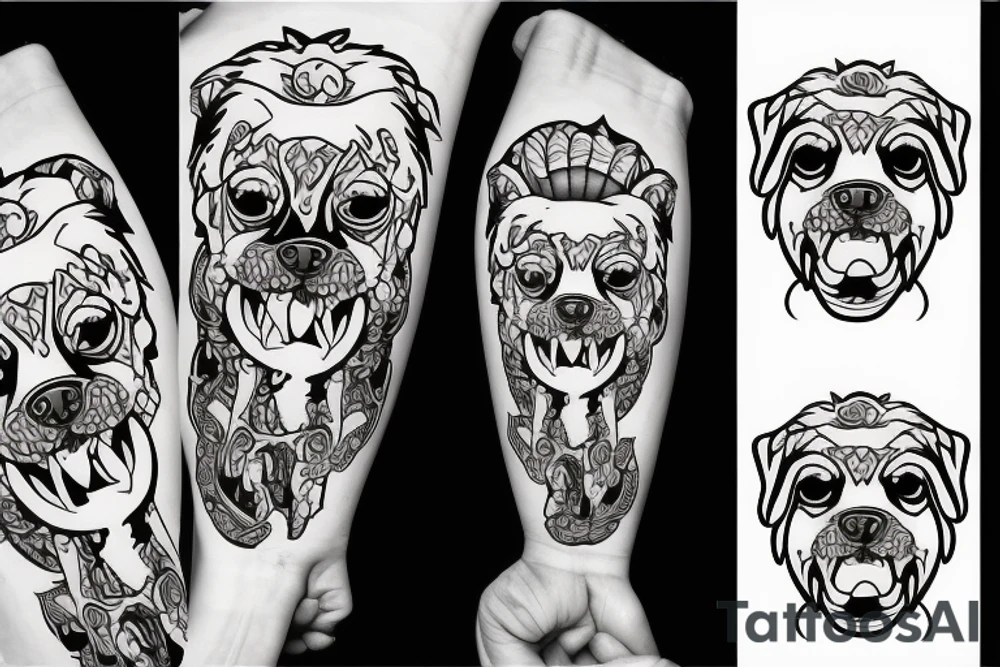 Angry dog tattoo idea