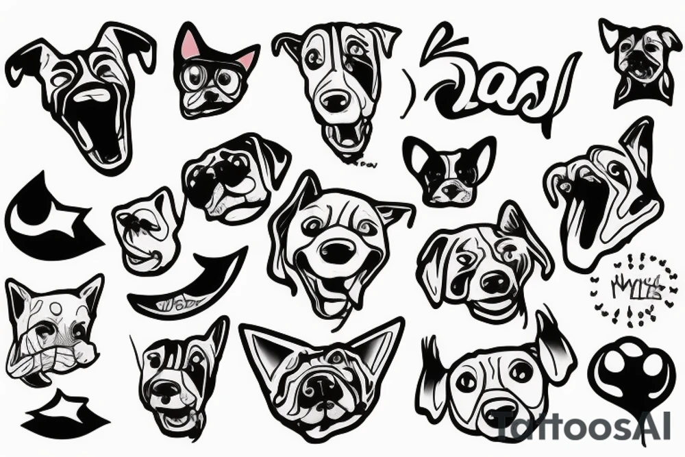 Graffiti dog tattoo idea