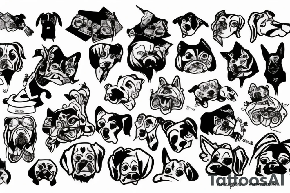 Graffiti dog tattoo idea
