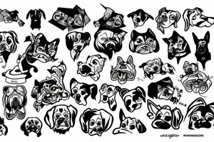 Graffiti dog tattoo idea