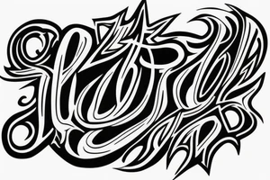 Abstract dark lettering tattoo idea