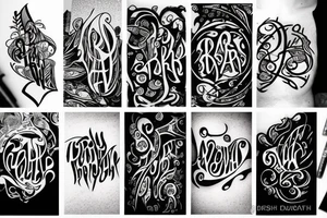 Abstract dark lettering tattoo idea