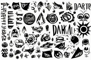 Abstract dark lettering tattoo idea