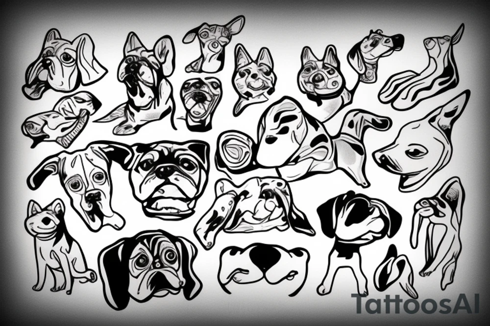 Abstract dog tattoo idea