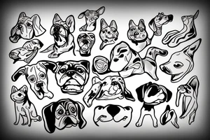Abstract dog tattoo idea