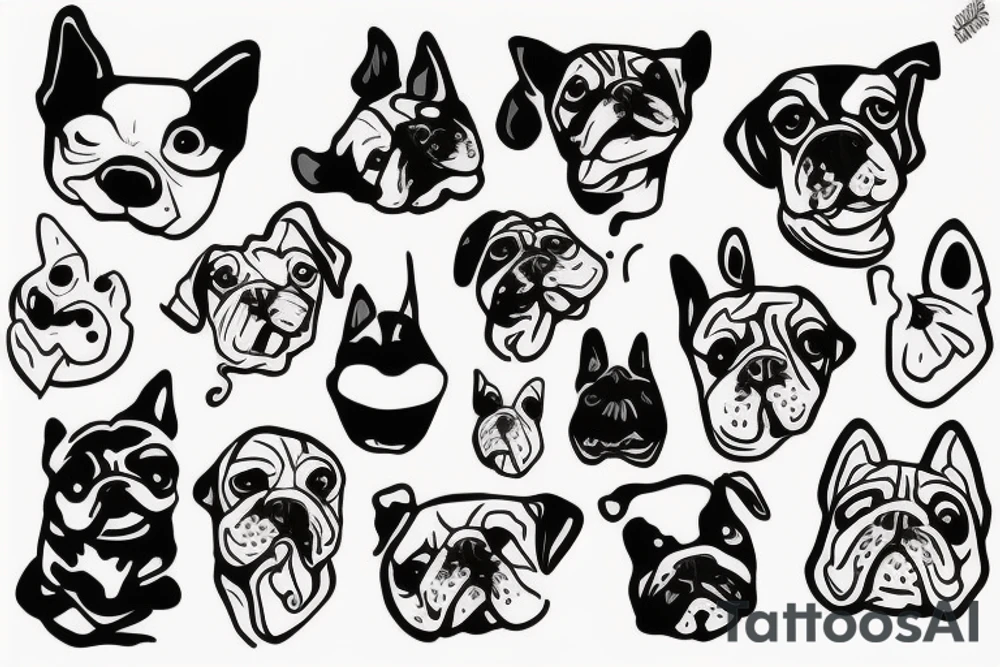 Abstract dog tattoo idea