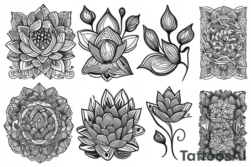 Lotus flower tattoo idea