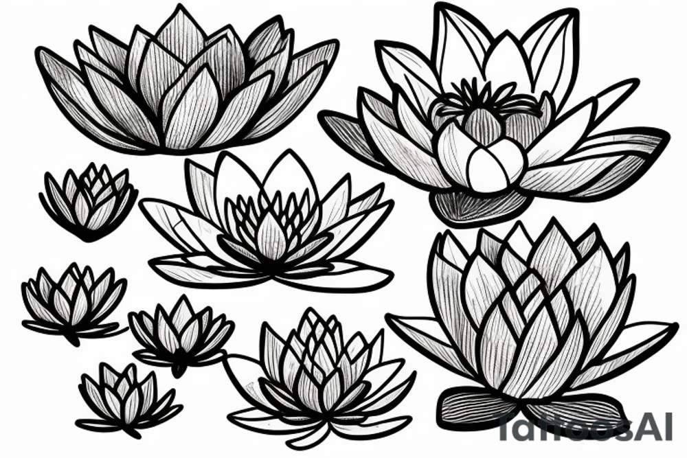 Lotus flower with lily pad tattoo idea