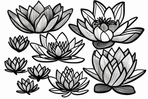 Lotus flower with lily pad tattoo idea