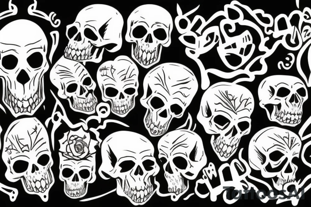 Skull destroy tattoo idea