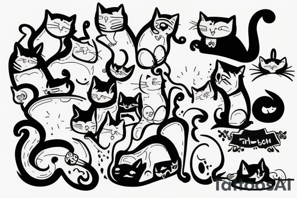 Cat flop graffiti tattoo idea
