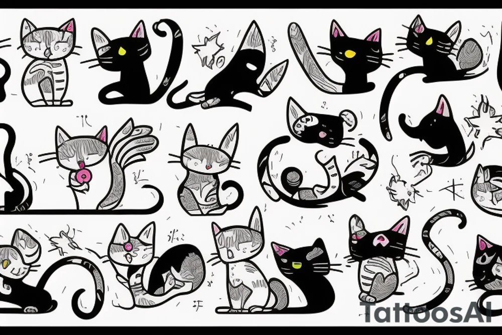 Cat flop graffiti tattoo idea