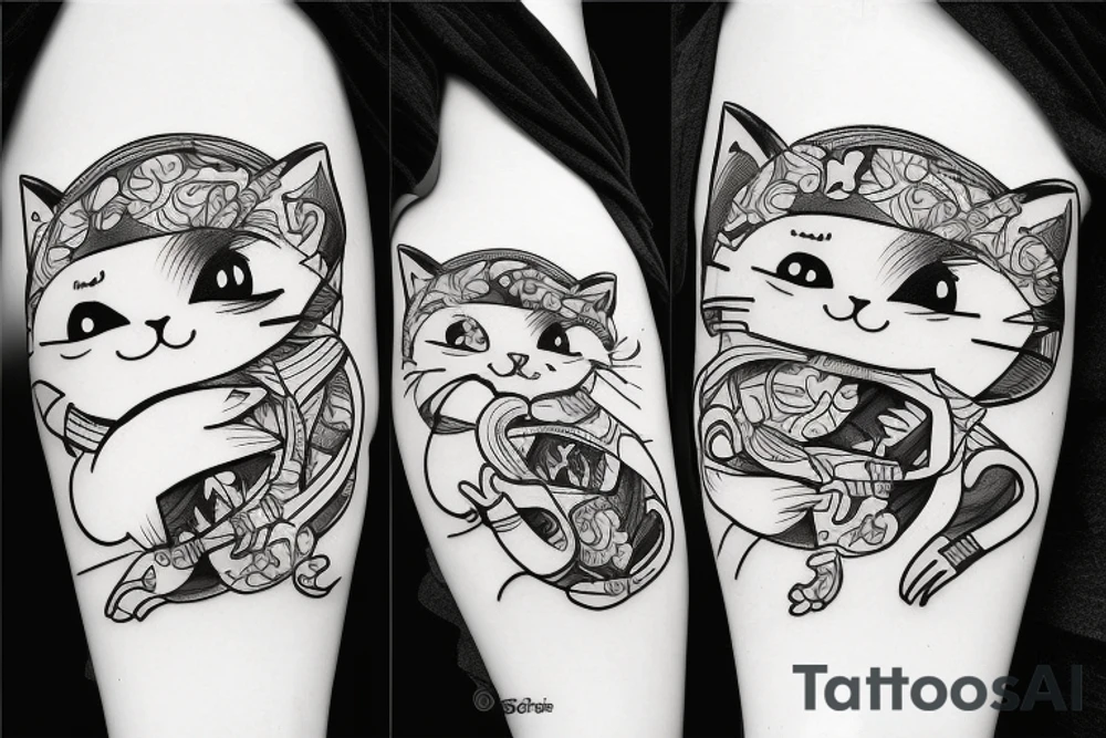 Cat flop graffiti tattoo idea