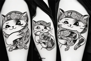 Cat flop graffiti tattoo idea