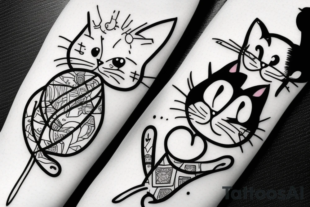 Cat flop graffiti tattoo idea
