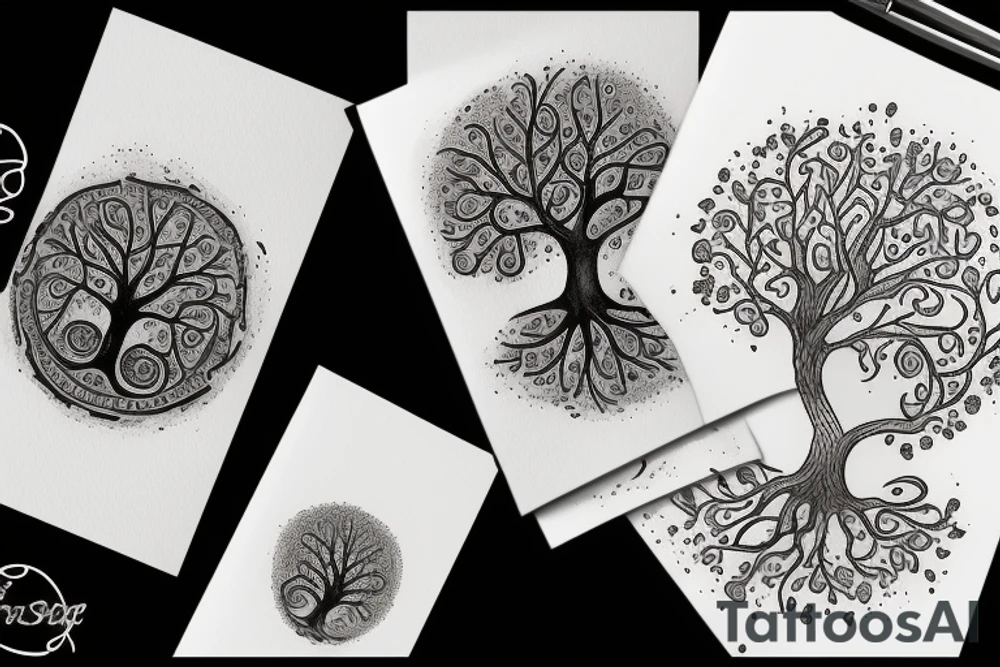 Tree of life with Frog and Dad/daughter tattoo idea