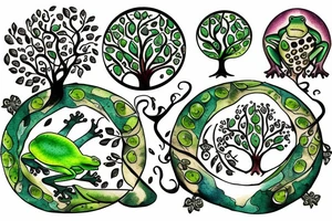 Tree of life with Frog and Dad/daughter tattoo idea