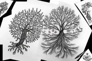 Tree of life with Frog and Dad/daughter tattoo idea