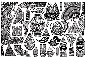 a tribal design that leaves space for a quote.  There should be a mountain, and a sunrise.  It should be bright and colorful tattoo idea
