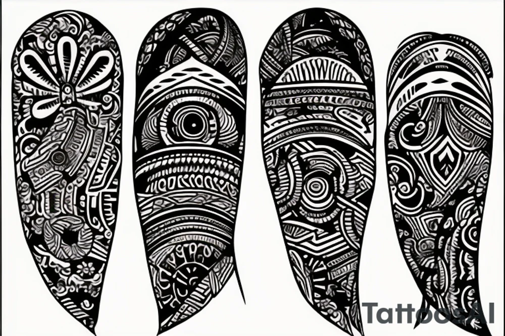 a tribal design that leaves space for a quote.  There should be a sunrise.  It should be bright and colorful tattoo idea