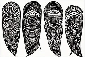 a tribal design that leaves space for a quote.  There should be a sunrise.  It should be bright and colorful tattoo idea