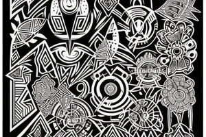 a tribal design that leaves space for a quote.  There should be a sunrise.  It should be bright and colorful tattoo idea