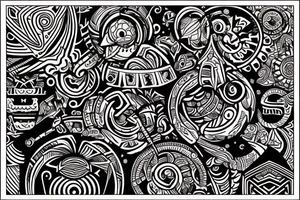 a tribal design that leaves space for a quote.  There should be a sunrise.  It should be bright and colorful tattoo idea