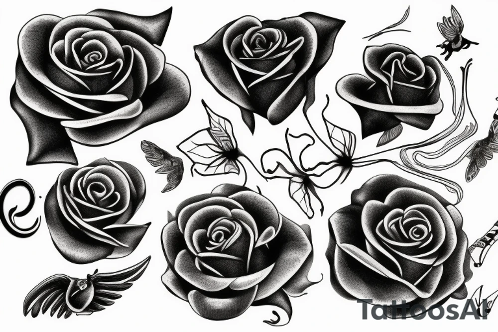 Black rose tattoo idea