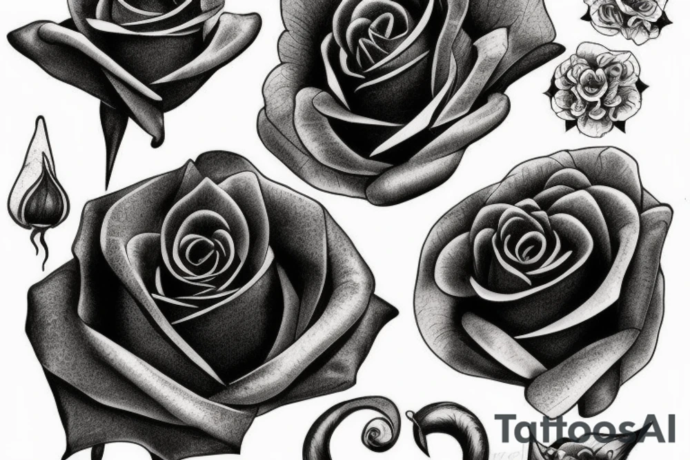 Black rose tattoo idea