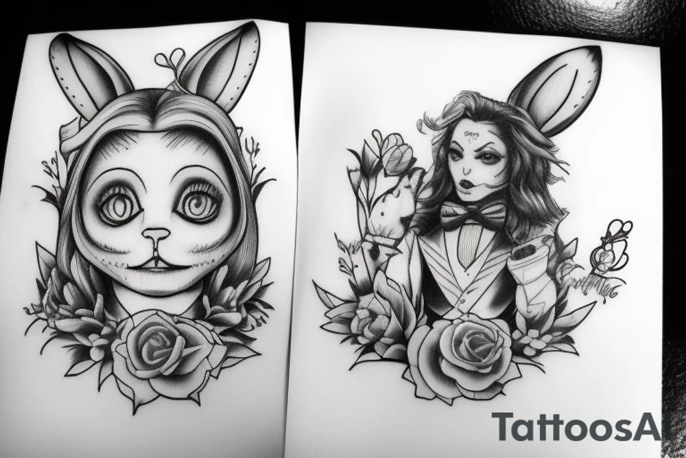 Mr white rabbit alice in wonderland tattoo idea