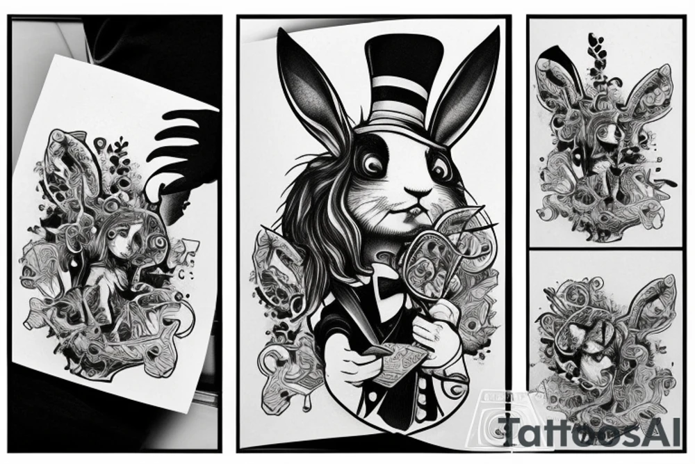 Mr white rabbit from alice in wonderland tattoo idea