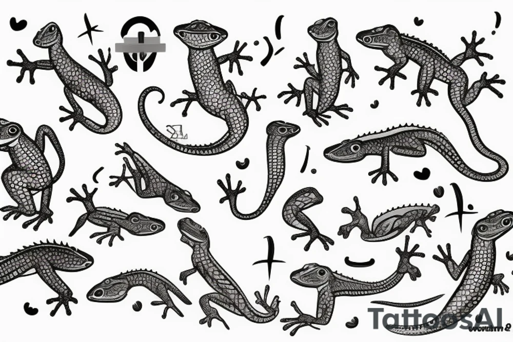 cute lizard tattoo idea