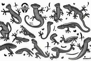 cute lizard tattoo idea