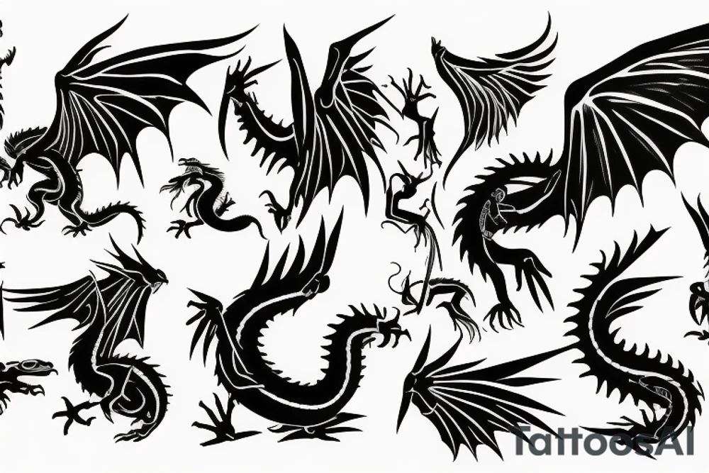 dragon with wings tattoo idea