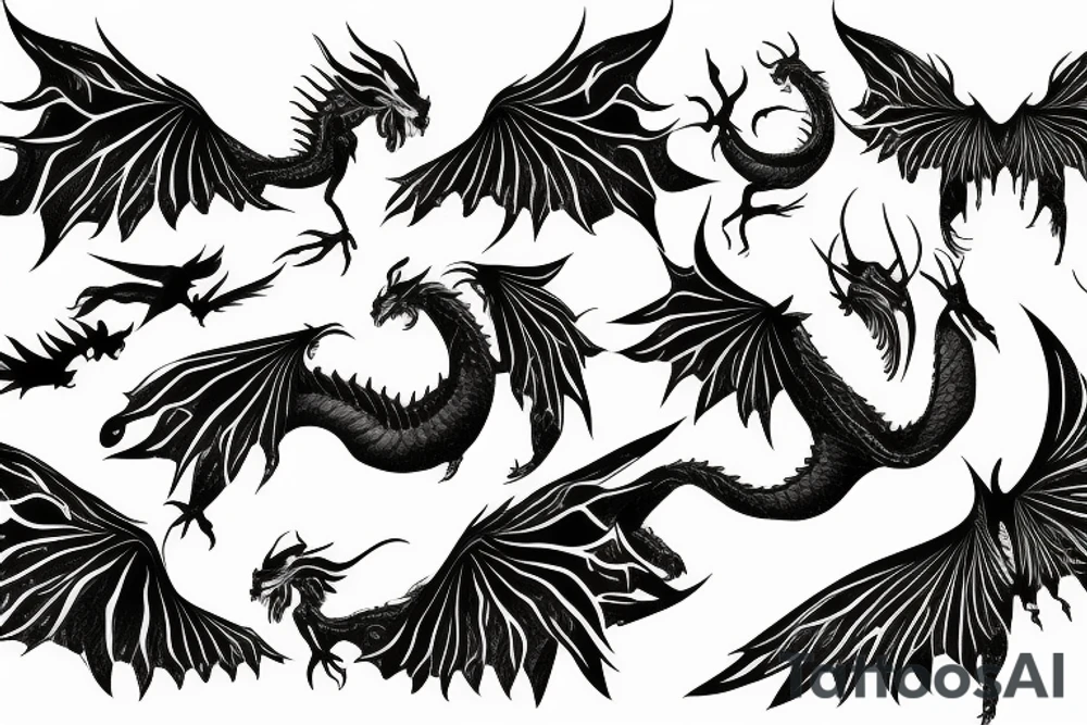 dragon with wings tattoo idea