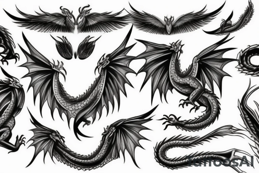 dragon with wings tattoo idea