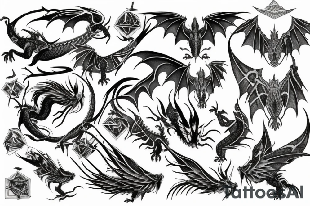 dragon with wings tattoo idea