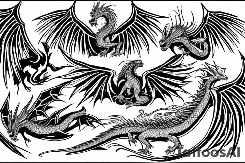 dragon with wings tattoo idea