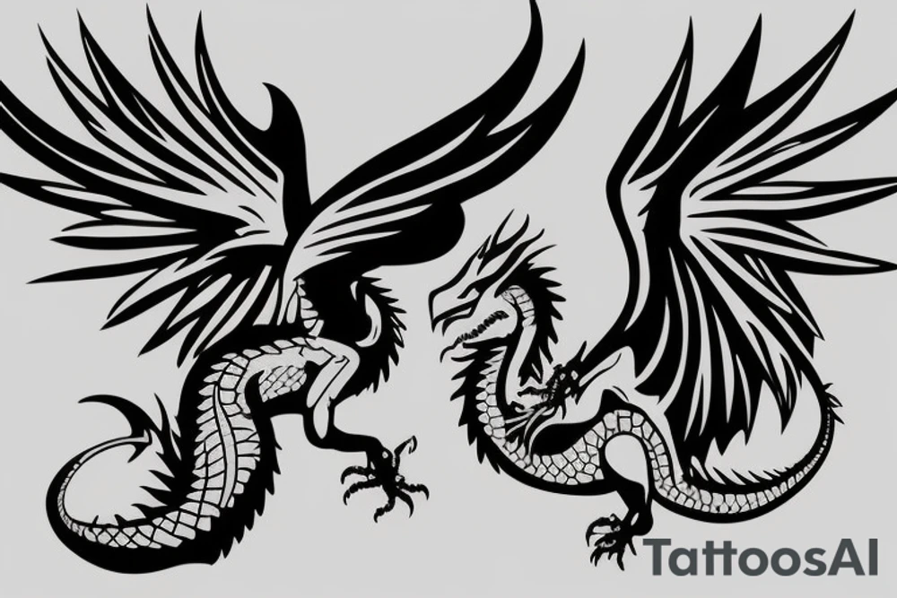 dragon with wings tattoo idea