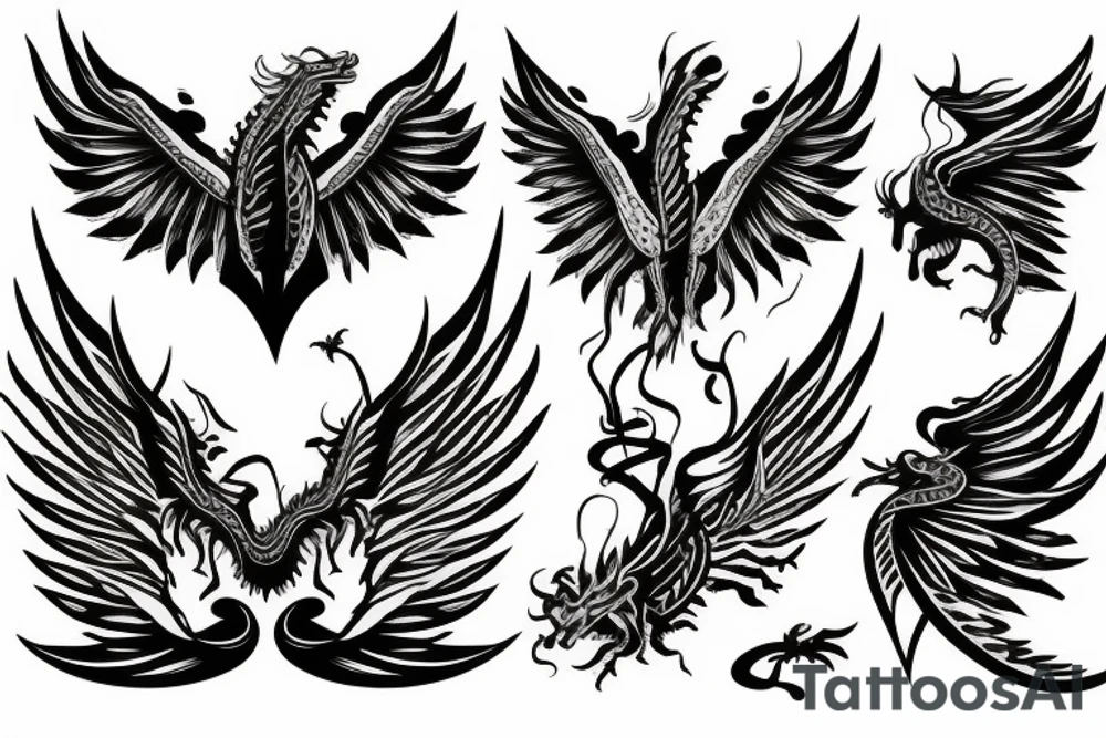 dragon with wings tattoo idea