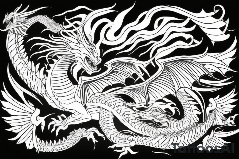 dragon with wings tattoo idea