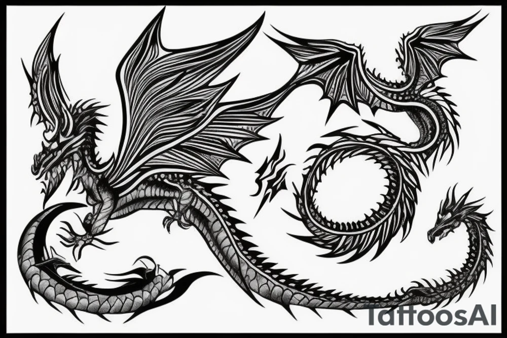 dragon with wings tattoo idea