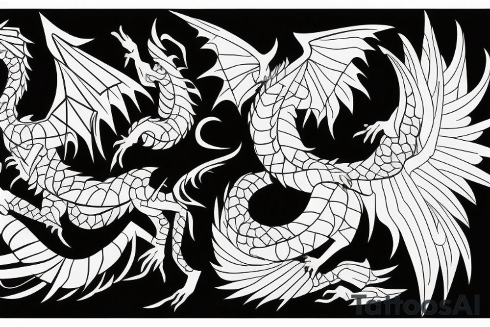 dragon with wings tattoo idea