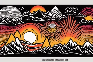 sunset in the mountains tattoo idea