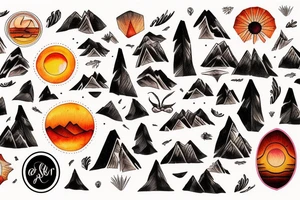 sunset in the mountains tattoo idea