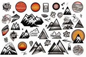 sunset in the mountains tattoo idea