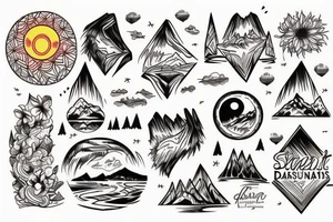 sunset in the mountains tattoo idea