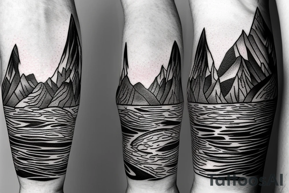 sunset in the mountains tattoo idea
